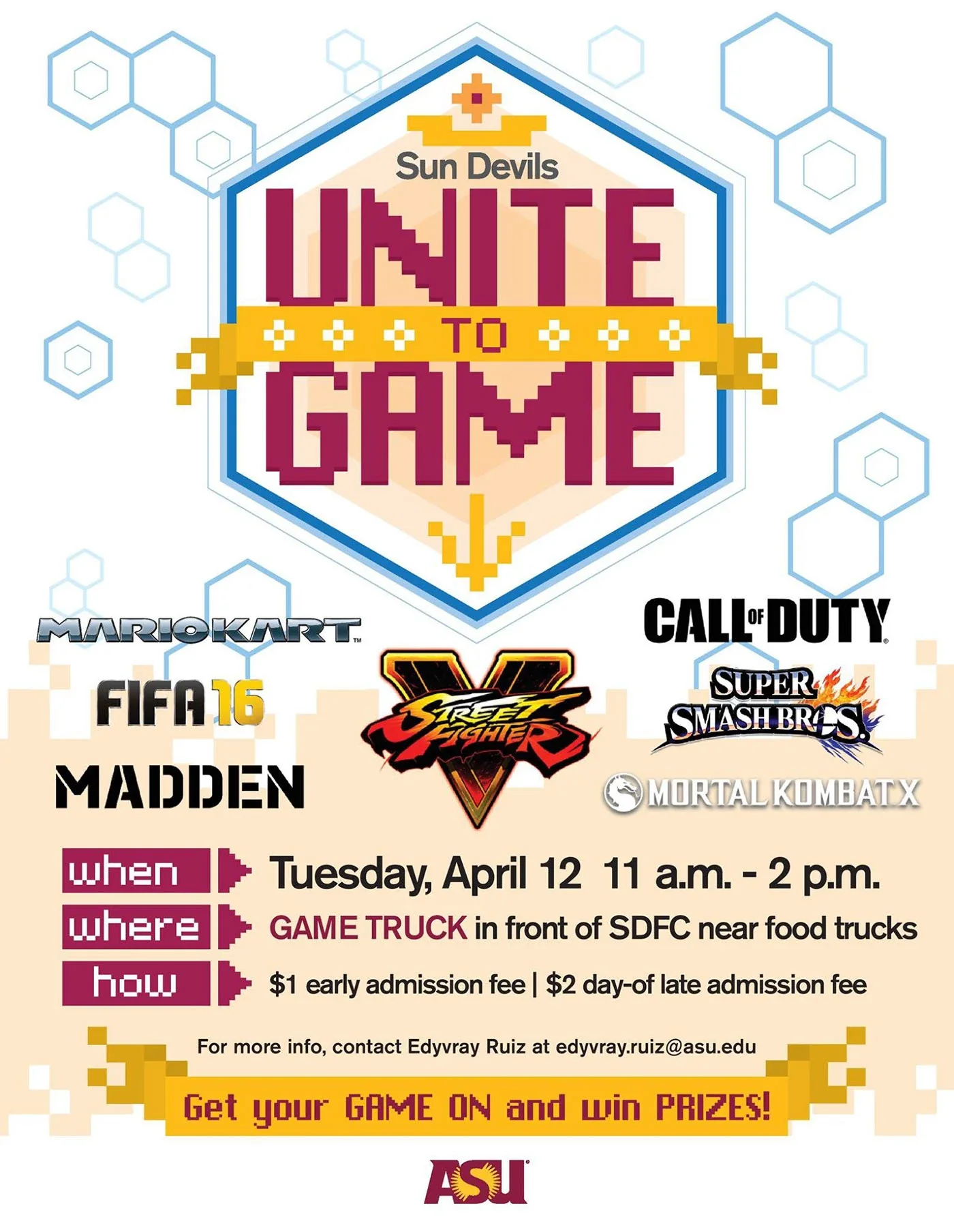 ASU Unite to Game event poster